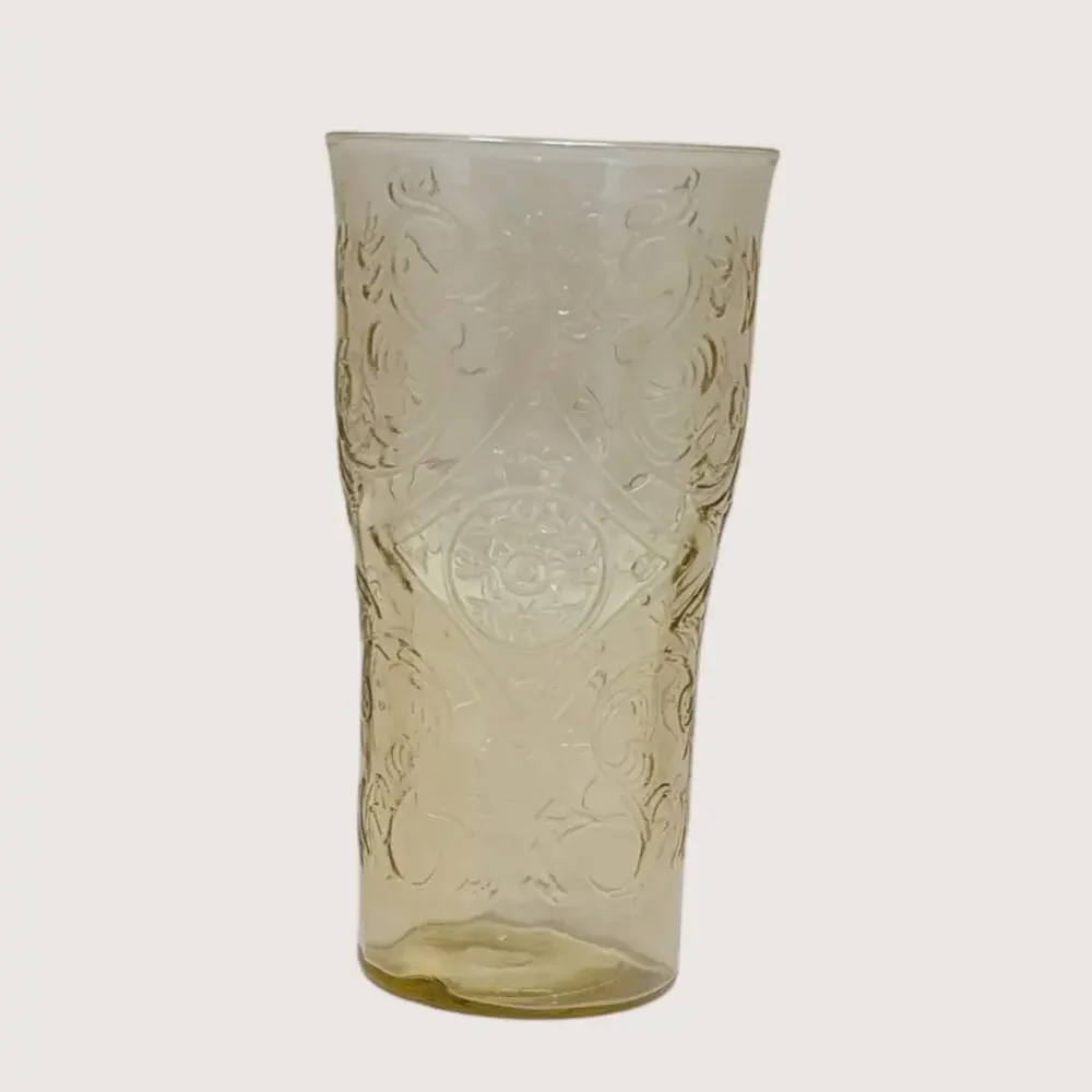 Vintage Federal Glass Madrid Amber Tumbler Set of 4